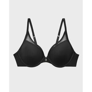[ThirdLove] Black Underwire 24/7 Classic Contour Uplift Plunge Bra Mesh Size 46B